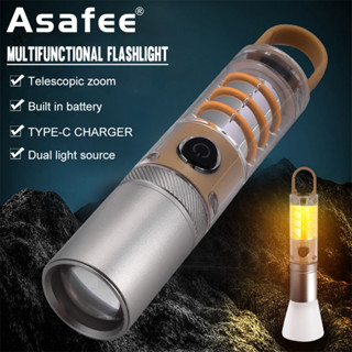 Asafee ไฟฉาย LED 30W พร้อมแบตเตอรี่ในตัว TYPE-C ชาร์จ อเนกประสงค์ สําหรับตั้งแคมป์กลางแจ้ง