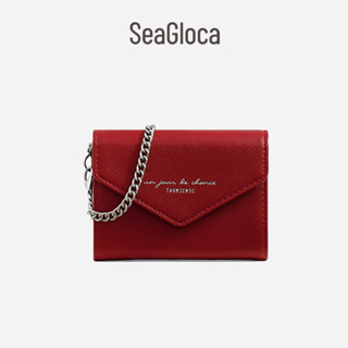 Seagloca ใหม่ กระเป๋าสตางค์ หนัง PU มีซิป สีพื้น พรีเมี่ยม แฟชั่นสําหรับผู้หญิง No.1379