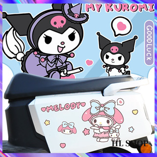 SANRIO สติกเกอร์ ลายการ์ตูน Kuromi Meredith กันน้ํา ดัดแปลง สําหรับติดตกแต่งรถจักรยานยนต์