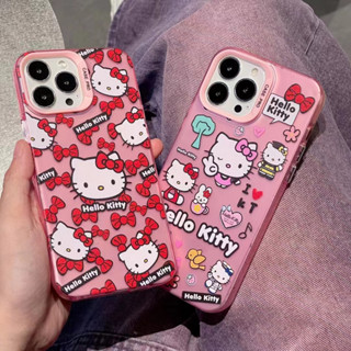 เคสโทรศัพท์มือถือ ป้องกัน ลายการ์ตูนเฮลโลคิตตี ประดับโบว์ หลากสี รวมทุกอย่าง สไตล์เกาหลี ญี่ปุ่น สําหรับ iPhone14 13 12 11 Pro MAX