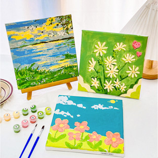 ภาพวาดสีน้ํามันดิจิทัล รูปทิวทัศน์ DIY ขนาด 20x20 ซม. สําหรับเด็ก