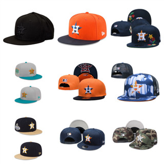 MLB Houston Astros หมวกปีกปีกแบนแบบปรับได้หมวกกีฬากลางแจ้ง