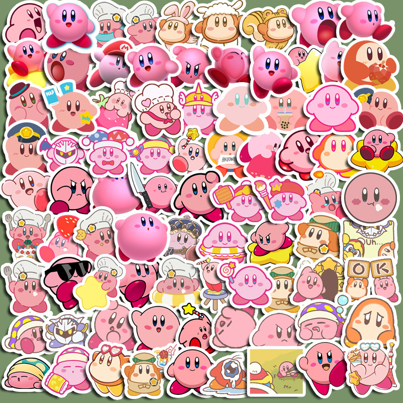 สติกเกอร์ ลายการ์ตูน Star Kirby กันน้ํา คุณภาพสูง สําหรับตกแต่งกระเป๋าเดินทาง โทรศัพท์มือถือ แท็บเล็ต DIY จํานวน 100 แผ่น