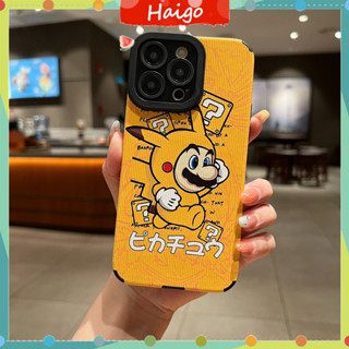 เคสโทรศัพท์มือถือ พลาสติกนิ่ม ลายปิกาจู มาริโอ้ สําหรับ iPhone14 13 12 Mini 11 PRO MAX 6 6s 7 8plus SE2 X XS XR XSMAX #HG6123