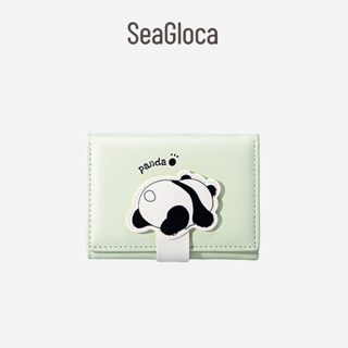 Seagloca กระเป๋าสตางค์ ใบสั้น หนัง PU ลายแพนด้า เรียบง่าย แฟชั่นใหม่ สําหรับสตรี No 1622