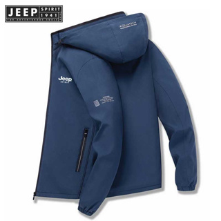 JEEP SPIRIT 1941 ESTD ใหม่ เสื้อแจ็กเก็ต เสื้อกีฬา มีฮู้ด ระบายอากาศ ลําลอง สําหรับผู้ชาย