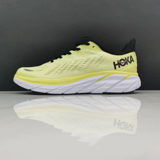 พร้อมส่ง Hoka One One Clifton 8 รองเท้าวิ่งลําลอง กันลื่น ระบายอากาศ สีเหลือง สีขาว สําหรับผู้ชาย และผู้หญิง