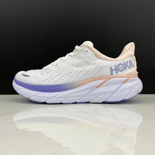 Hot Hoka One One Clifton 8 รองเท้าวิ่งลําลอง กันลื่น ระบายอากาศ สีขาว สีชมพู สีม่วง สําหรับผู้ชาย และผู้หญิง