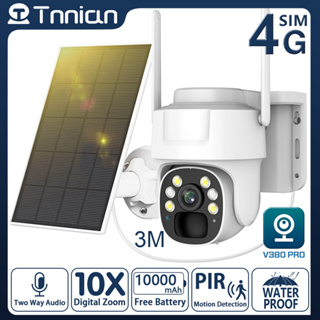 Tnnian กล้องวงจรปิดไร้สาย 4MP ซูมได้ 10X ซิมการ์ด 4G WiFi แบตเตอรี่ในตัว PTZ ตรวจจับการเคลื่อนไหว PIR วิสัยทัศน์กลางคืน V380 APP