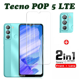 2-in-1 กระจกนิรภัย Tecno POP 5 LTE กระจกนิรภัย ป้องกันหน้าจอ Tecno POP 5 LTE หน้าจอ + ฟิล์มกล้อง + ตัวป้องกันเลนส์กล้อง