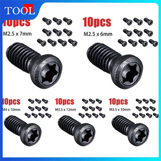 Fsfo_ สกรูท็อกซ์ M2.5 M3.5 M4 แบบเปลี่ยน สําหรับเครื่องกลึง CNC คาร์ไบด์ 10 ชิ้น