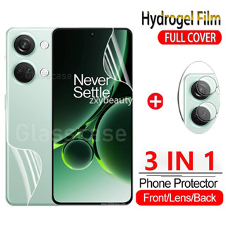 3-in-1 ฟิล์มไฮโดรเจลนิ่ม กันรอยหน้าจอ เลนส์กล้อง ด้านหลัง สําหรับ Oneplus Nord 3 5G Oneplus Nord CE 3 Lite Nord3 CE3 5G 2023