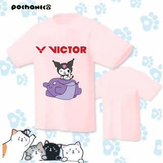 เสื้อกีฬาปิงปอง พิมพ์ลายการ์ตูน Victor ดูดซับเหงื่อ ระบายอากาศได้ดี แบบแห้งเร็ว เหมาะกับใส่กลางแจ้ง แฟชั่นฤดูร้อน สําหรับผู้ชาย และผู้หญิง 2023