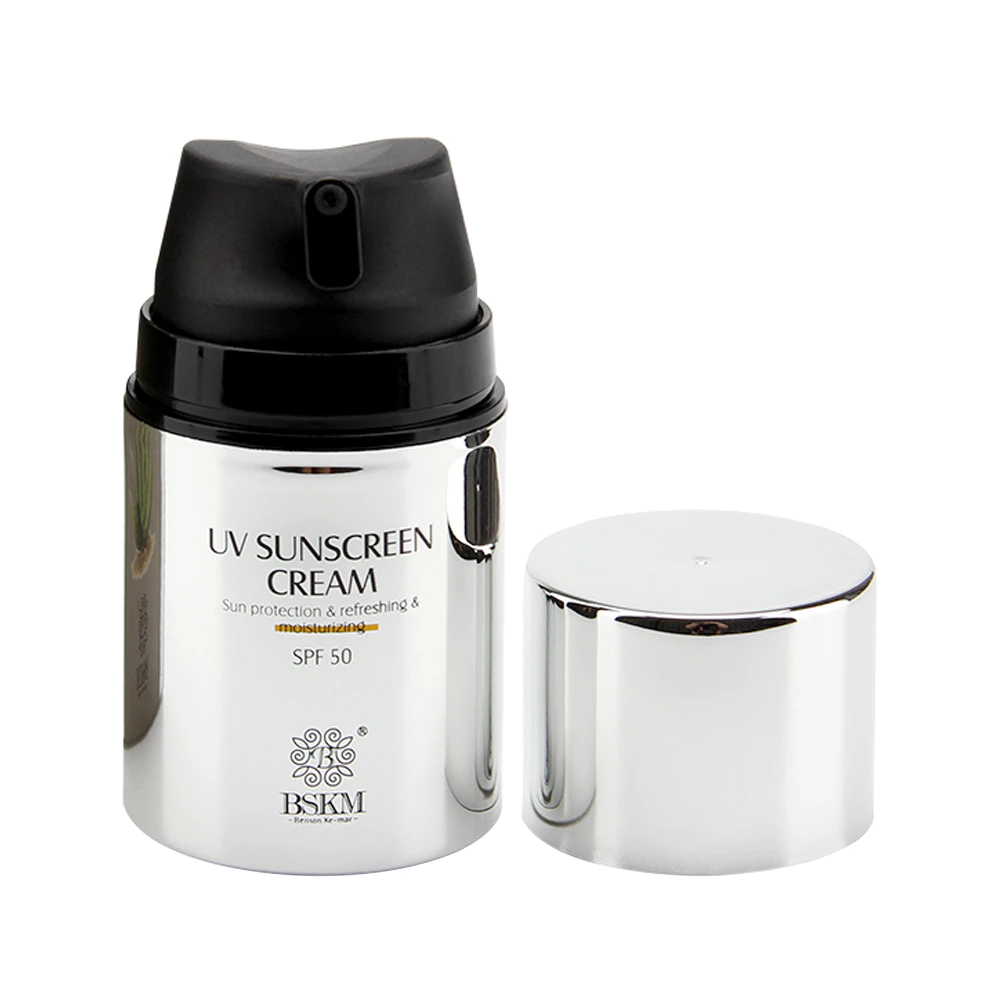 【ซื้อ 1 แถม 1】BSKM ครีมกันแดด Spf50 สำหรับผิวหน้าและผิวกาย ยูวี ครีมกันแดด ไวท์เทนนิ่ง โพรเทคชั่น รีเฟรชชิ่ง มอยส์เจอร์ไรซิ่ง สกินแคร์ 45ก thumbnail 3