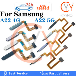 ใหม่ เครื่องสแกนลายนิ้วมือ ปุ่มย้อนกลับ สายเคเบิลอ่อน สําหรับ Samsung Galaxy A22 4G 5G A225 A226