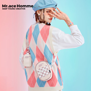 Mr. ace Homme Star Moon Castle กระเป๋าสะพายไหล่ลําลอง ขนาดเล็ก ลายตาราง สําหรับสตรีท