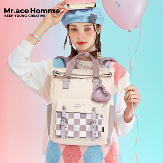 Mr. ace Homme Star Moon Backpack กระเป๋าเป้สะพายหลังลําลอง เหมาะกับการพกพาเดินทาง สําหรับผู้ชาย ผู้หญิง นักเรียน Schoolbag Woman