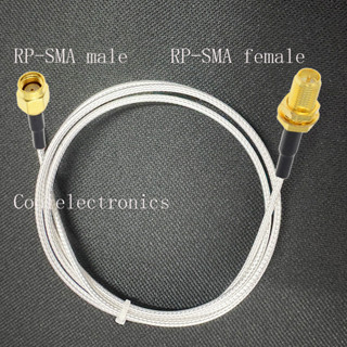 สายเคเบิลจัมเปอร์ RG316 RP-SMA ตัวเมีย เป็น RP-SMA ตัวผู้ 50ohm 10 15 20 30 50 ซม. 1 2 3 5 10 15 ม. สีขาว 1 ชิ้น