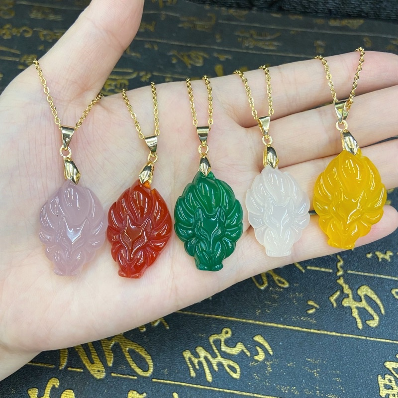 15 สีคริสตัล Fox Queen สร ้ อยคอ Nine-Tailed Fox Choker สร ้ อยคอผู ้ หญิงสแตนเลสสีแดง Lucky กระเป ๋ าโชคดีสร ้ อยคอใหม ่ 2024 Good Bless feng shui Fox Queen