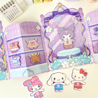 น่ารัก Sanrio สร้างสรรค์สติ๊กเกอร์ CinnamorollDIY สติ๊กเกอร์ My Melody ปริศนาของเล่น kuromi ของเล่น Hello Kitty สติ๊กเกอร์ของขวัญ