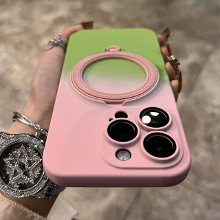 【Bracket/Silicone soft case/Pink】เคส compatible for iPhone 11 12 13 14 pro max case