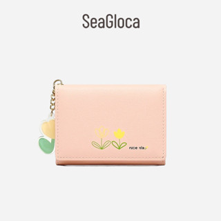 Seagloca ใหม่ กระเป๋าสตางค์ใบสั้น หนัง PU ลายการ์ตูนน่ารัก เรียบง่าย สําหรับสตรี No.1385