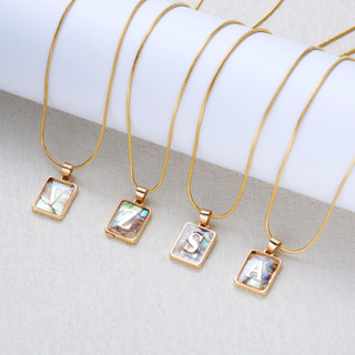 เครื่องประดับแฟชั่น สร้อยคอทองคํา 14k จี้ตัวอักษรเรืองแสงในที่มืด 26 ตัว
