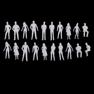 20 Pieces 1/50 Scale Unpainted Model People Architectural Figure Miniature