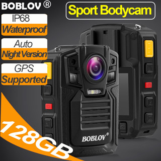 Boblov D7 2K กล้องแอคชั่นตํารวจ ขนาดเล็ก กันน้ํา พร้อม GPS 128GB 3900Mah เวอร์ชั่นกลางคืน DVR บันทึกเสียง กล้องวิดีโอ บอดี้แคม กล้องบันทึกวิดีโอ รถจักรยานยนต์ แดชแคม สําหรับ Vlogging