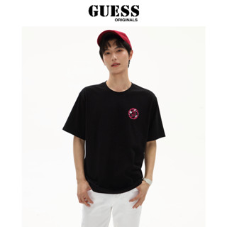 Guess ใหม่ เสื้อยืด คอกลม พิมพ์ลาย สวยหรู สําหรับทุกเพศ