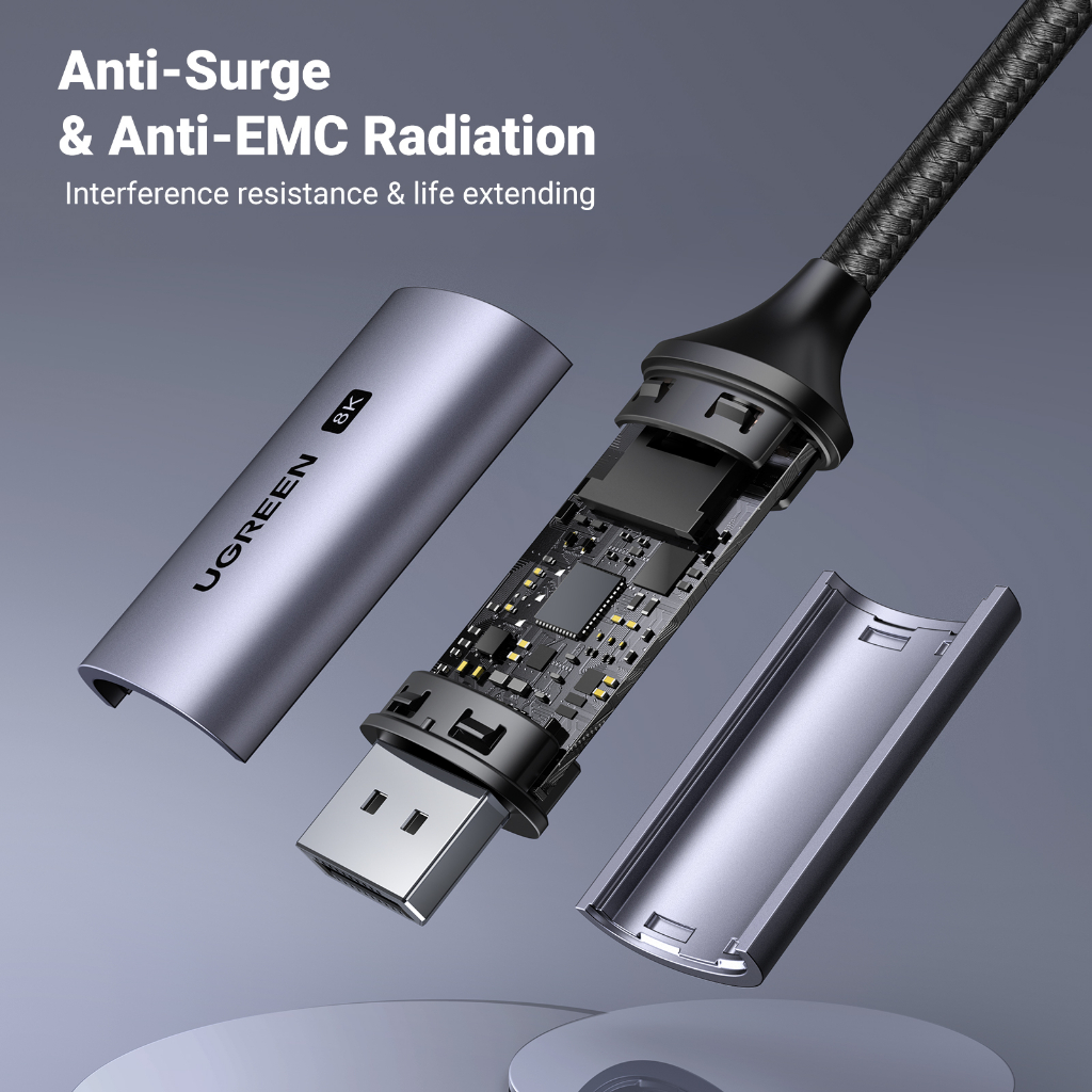 Ugreen 8K60Hz Usb C To Dp สายเคเบิ้ล Usb C To Dp Male To Male สายไนล่อนถัก สําหรับมอนิเตอร์ HDTV โปรเจคเตอร์แล็ปท็อป
