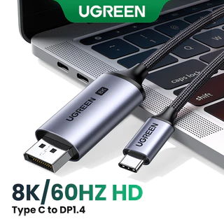 UGREEN 8K60Hz Usb C ถึง Dp สาย Usb C ถึง Dp ชายชายสายไนลอนถักสําหรับ Monitor HDTV โปรเจคเตอร์แล็ปท็อป
