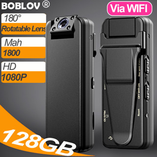 Boblov กล้องบันทึกวิดีโอ A8 ผ่าน Wifi HD 1080P 128GB มองเห็นกลางคืน 1800mAH 10H ขนาดเล็ก พกพาง่าย สําหรับเล่นกีฬา