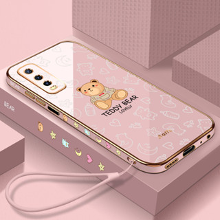 เคสโทรศัพท์มือถือ ลายการ์ตูนหมี พร้อมสายคล้อง สําหรับ Vivo Y93 Vivo Y95 Vivo Y71 Vivo Y81 Vivo Y83 Vivo V9 Vivo Y85