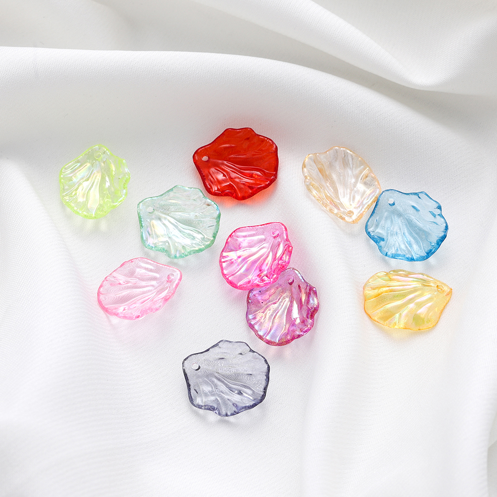 ลูกปัดอะคริลิค AB 50 ชิ้น 17.5x20มม. สีสันโปร่งใส สำหรับ DIY แฟชั่น