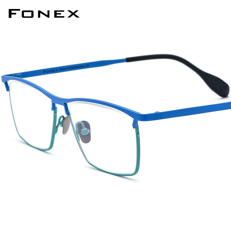Fonex แว่นตาผู้ชาย กรอบไทเทเนียม ทรงสี่เหลี่ยม แนวเรโทร เนื้อแมตต์ F85783 2023