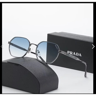 Prad+a แว่นตากันแดด กรอบโลหะ ทรงหลายเหลี่ยม สไตล์เรโทร สําหรับผู้ชาย และผู้หญิง TOP UV400