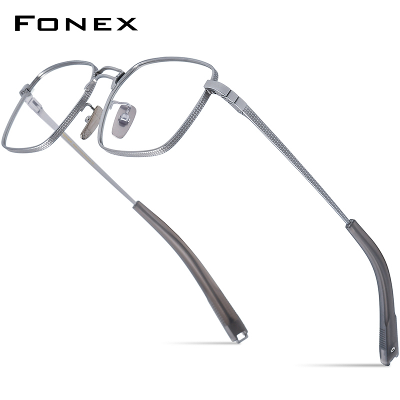 Fonex Acetate แว่นตา กรอบไทเทเนียม ทรงสี่เหลี่ยม สไตล์เรโทร สําหรับผู้ชาย ผู้หญิง MRX-8827 2023