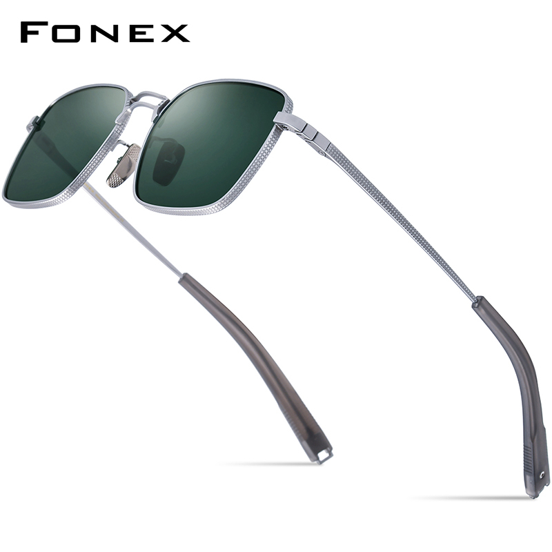 Fonex แว่นตากันแดด ไทเทเนียม ไนล่อน ทรงสี่เหลี่ยม คุณภาพสูง สไตล์วินเทจ แฟชั่นเรโทร สําหรับผู้ชาย ผู้หญิง UV400 MRX-8827T 2023