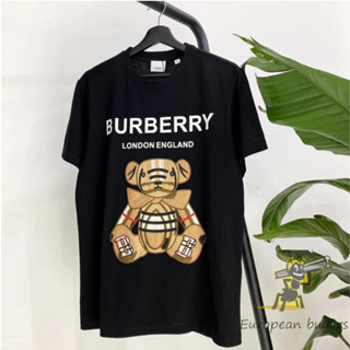 Burbaory ใหม่ เสื้อยืด แขนสั้น ฤดูร้อน สีดํา และสีขาว สําหรับผู้ชาย และผู้หญิง