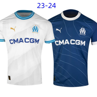 เสื้อกีฬาแขนสั้น ลายทีมชาติฟุตบอล Olympique Marseille 2023-24 ชุดเหย้า