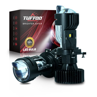 Tuffoo เลนส์โปรเจคเตอร์ ไฟหน้ารถยนต์ LED 4300K 130W 28000LM Mini H4 HS1 6000K สีขาวอบอุ่น สําหรับมอเตอร์ ไม่มีวิทยุ ไม่มีสัญญาณรบกวน หลอดไฟหน้ารถยนต์ Hi/Lo Beam 2 ชิ้น