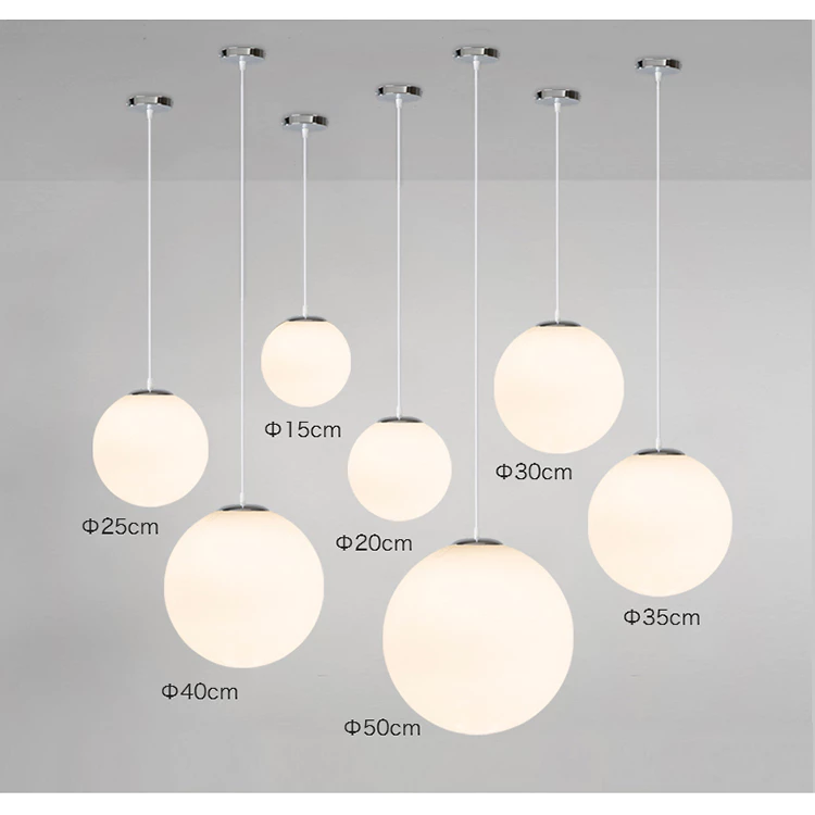 โคมไฟระย้า Led แขวนเพดาน สีขาว สไตล์นอร์ดิก เรียบง่าย สําหรับห้องครัว ห้องนอน ห้องนั่งเล่น 20/25/30/35/40/50CM
