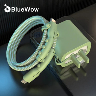 Bluewow ใหม่ ฝาครอบป้องกันสายเคเบิลหูฟัง ซิลิโคน กันแตก 18 20W สําหรับอัพเกรด iP-Set