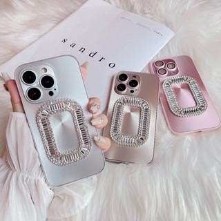 เคสโทรศัพท์มือถือ ป้องกันกล้อง ประดับเพชร พลอยเทียม หรูหรา สําหรับ iPhone 14 13 12 11 Pro Max