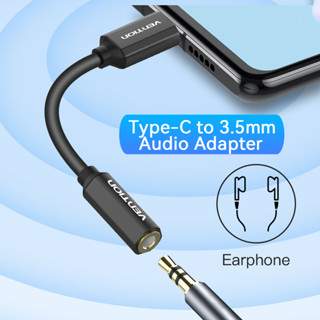 Vention สายอะแดปเตอร์ Type-C USB C เชื่อมต่อสายเสียง 3.5 มม. HIFI CTIA/OMTP CFI