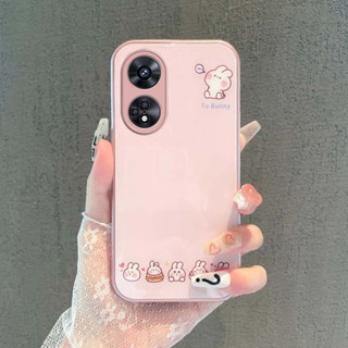 เคส OPPO A78 A98 5G เคส OPPO Reno 8T 8Z 7Z 8 5G เคส เคสหรูหรา กระจกเหลว เคสกันกระแทก พร้อมตัวป้องกันกล้อง เคสโทรศัพท์ การ์ตูนกระต่ายน่ารัก สําหรับเด็กผู้หญิง นักเรียน ผู้หญิง