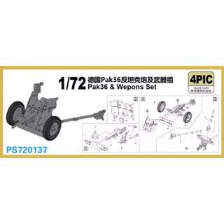 S-model PS720137 ชุดสเกล 1/72 Pak36 &amp; Wepons