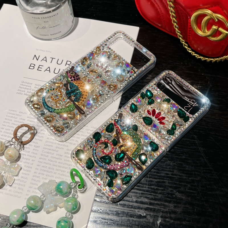 เคส Rhinestone Samsung Z Flip7/7FE/6/5/4/3 เคสโทรศัพท์ OPPO Find N3 Flip/N2 Flip พับหน้าจอป้องกันกรณ