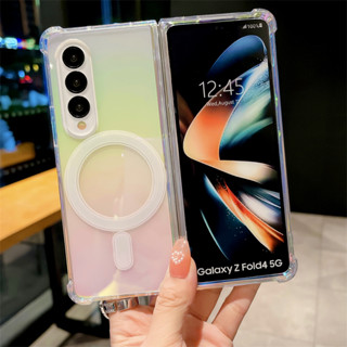 เคสโทรศัพท์มือถือ PC แข็ง กันกระแทก ไล่โทนสีเลเซอร์ออโรร่า สําหรับ Samsung Galaxy Z Fold5 Z Flip 5 4 3 Flip5